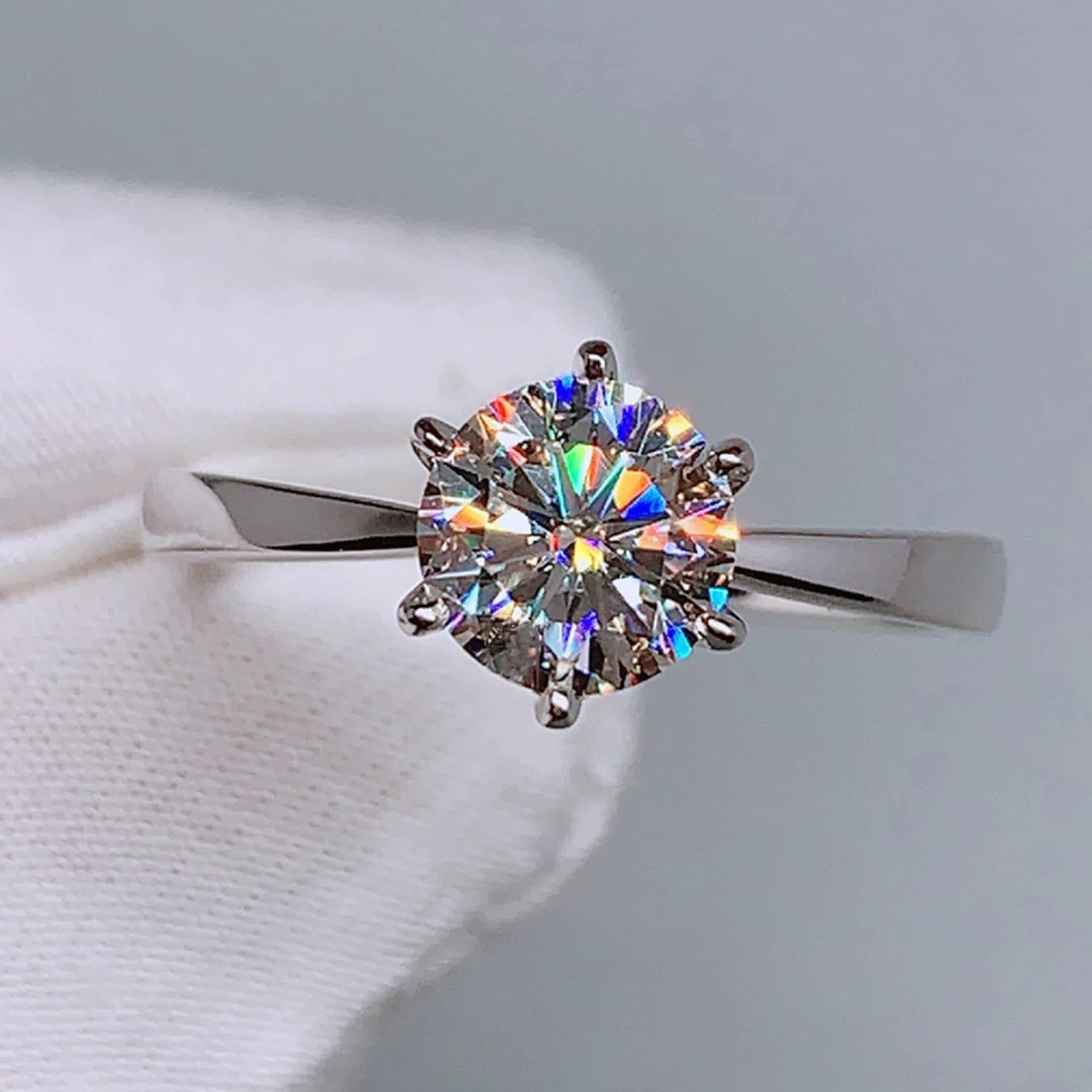 Six Prong Solitaire CZ Engagement Ring